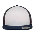 Navy-White - Front - Flexfit Unisex Adult Contrast Trucker Cap