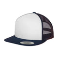 Navy-White - Side - Flexfit Unisex Adult Contrast Trucker Cap