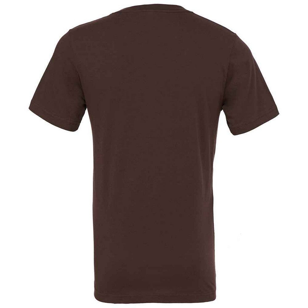 Brown - Back - Bella + Canvas Unisex Adult Jersey V Neck T-Shirt