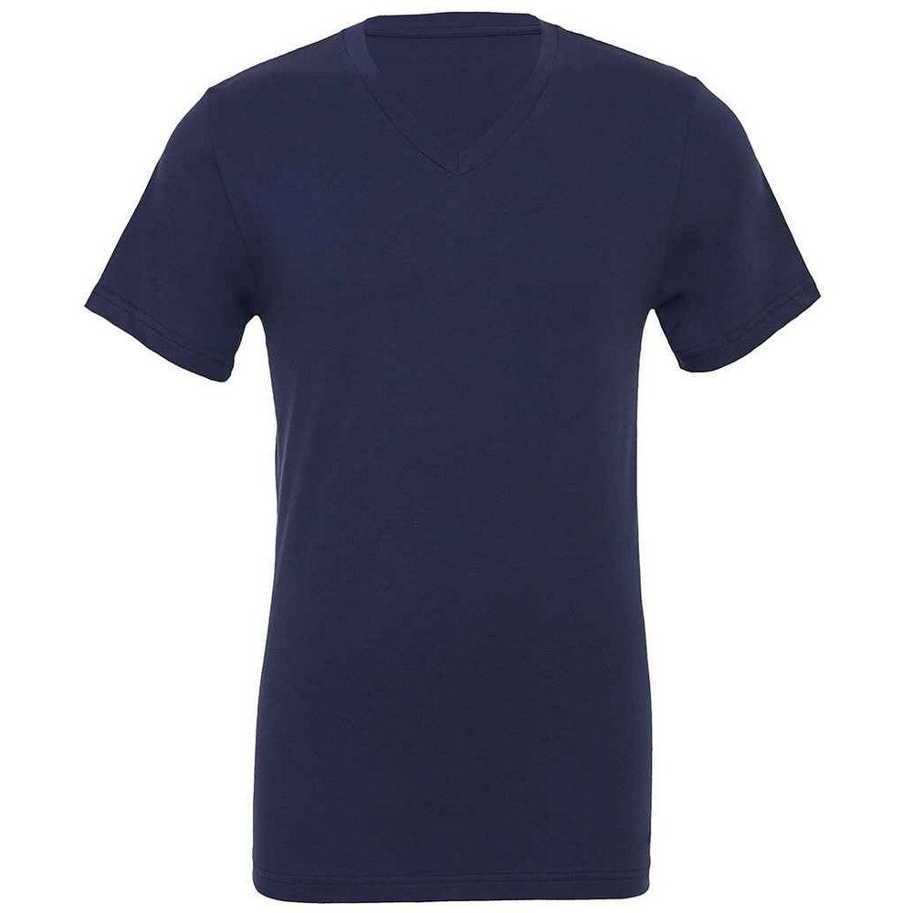 Navy - Front - Bella + Canvas Unisex Adult Jersey V Neck T-Shirt