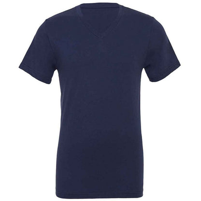 Navy - Front - Bella + Canvas Unisex Adult Jersey V Neck T-Shirt