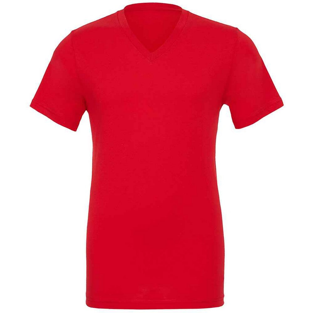 Red - Front - Bella + Canvas Unisex Adult Jersey V Neck T-Shirt