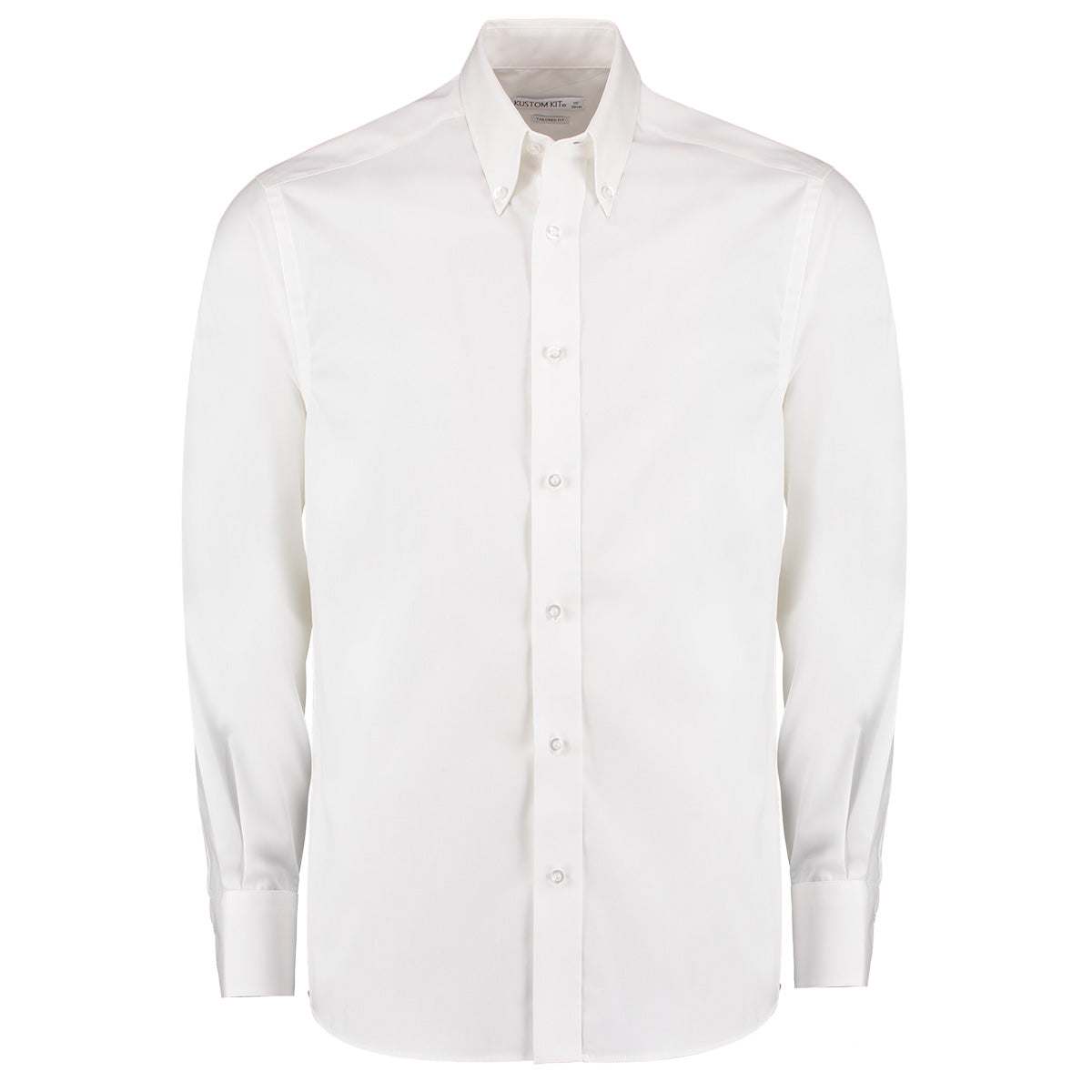 White - Front - Kustom Kit Mens Oxford Tailored Long-Sleeved Shirt