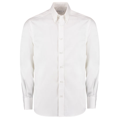 White - Front - Kustom Kit Mens Oxford Tailored Long-Sleeved Shirt