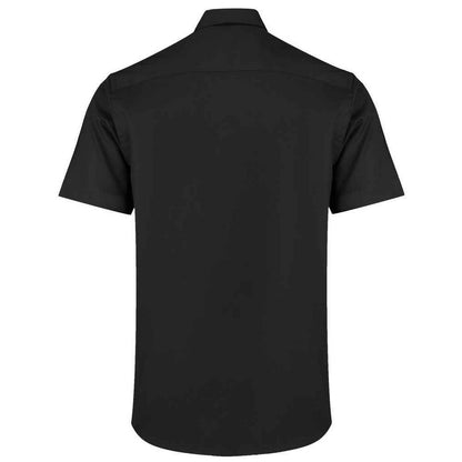 Black - Back - Kustom Kit Mens Premium Oxford Tailored Short-Sleeved Shirt