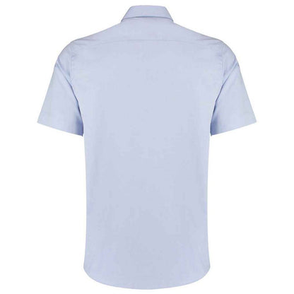 Light Blue - Back - Kustom Kit Mens Premium Oxford Tailored Short-Sleeved Shirt