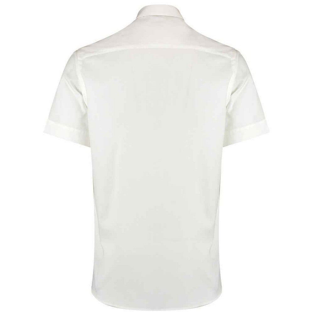 White - Back - Kustom Kit Mens Premium Oxford Tailored Short-Sleeved Shirt