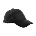 Black - Front - Beechfield Unisex Adult 6 Panel Faux Suede Cap