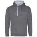 Charcoal-Heather Grey - Front - Awdis Womens-Ladies Varsity Hoodie