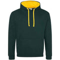 Forest Green-Gold - Front - Awdis Womens-Ladies Varsity Hoodie