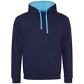 Oxford Navy-Hawaiian Blue - Front - Awdis Womens-Ladies Varsity Hoodie