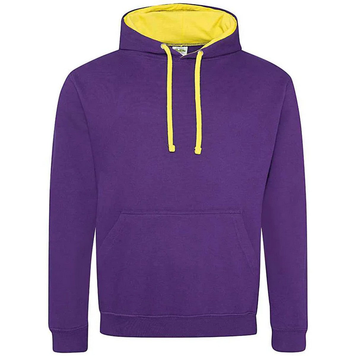 Purple-Sun Yellow - Front - Awdis Womens-Ladies Varsity Hoodie