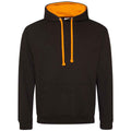 Jet Black-Orange Crush - Front - Awdis Womens-Ladies Varsity Hoodie