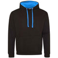 Jet Black-Sapphire Blue - Front - Awdis Womens-Ladies Varsity Hoodie