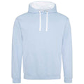 Sky Blue-Arctic White - Front - Awdis Womens-Ladies Varsity Hoodie