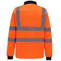 Orange - Back - Yoko Unisex Adult Hi-Vis Long-Sleeved Polo Shirt