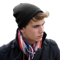 Black - Back - Result Winter Essentials Unisex Adult Knitted Cotton Beanie