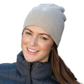 Cream - Back - Result Winter Essentials Unisex Adult Knitted Cotton Beanie