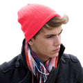 Red - Side - Result Winter Essentials Unisex Adult Knitted Cotton Beanie