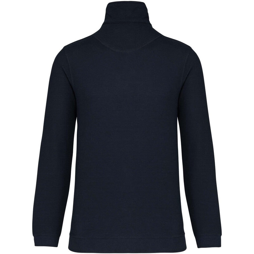 Navy-Heather - Back - Kariban Mens Trucker Zip Neck Sweatshirt