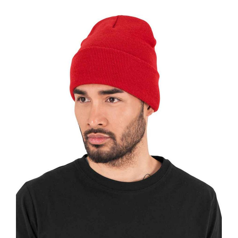 Red - Side - Flexfit Unisex Adult Heavyweight Beanie