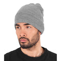 Heather Grey - Side - Flexfit Unisex Adult Heavyweight Beanie