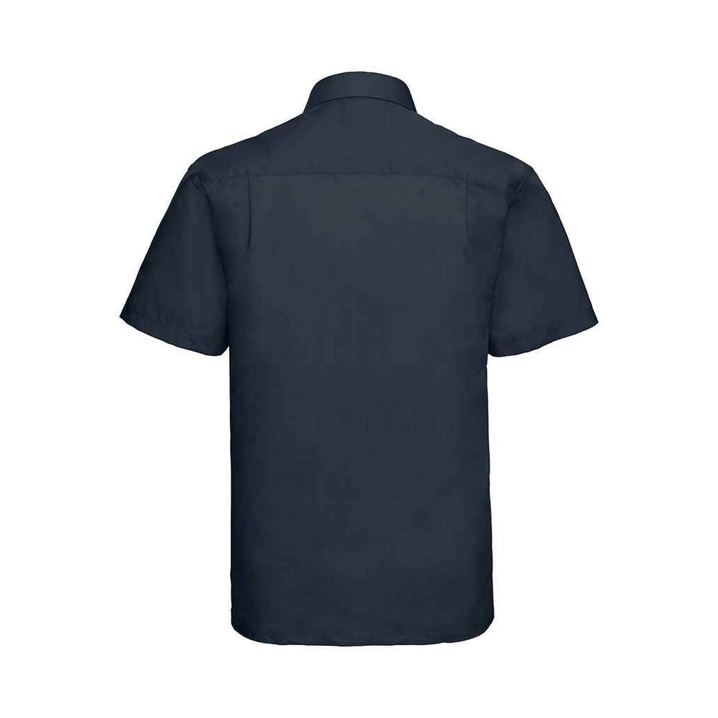 French Navy - Back - Russell Collection Mens Poplin Easy-Care Short-Sleeved Formal Shirt