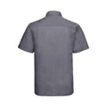 Convoy Grey - Back - Russell Collection Mens Poplin Easy-Care Short-Sleeved Formal Shirt