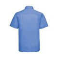 Corporate Blue - Back - Russell Collection Mens Poplin Easy-Care Short-Sleeved Formal Shirt
