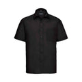 Black - Front - Russell Collection Mens Poplin Easy-Care Short-Sleeved Formal Shirt
