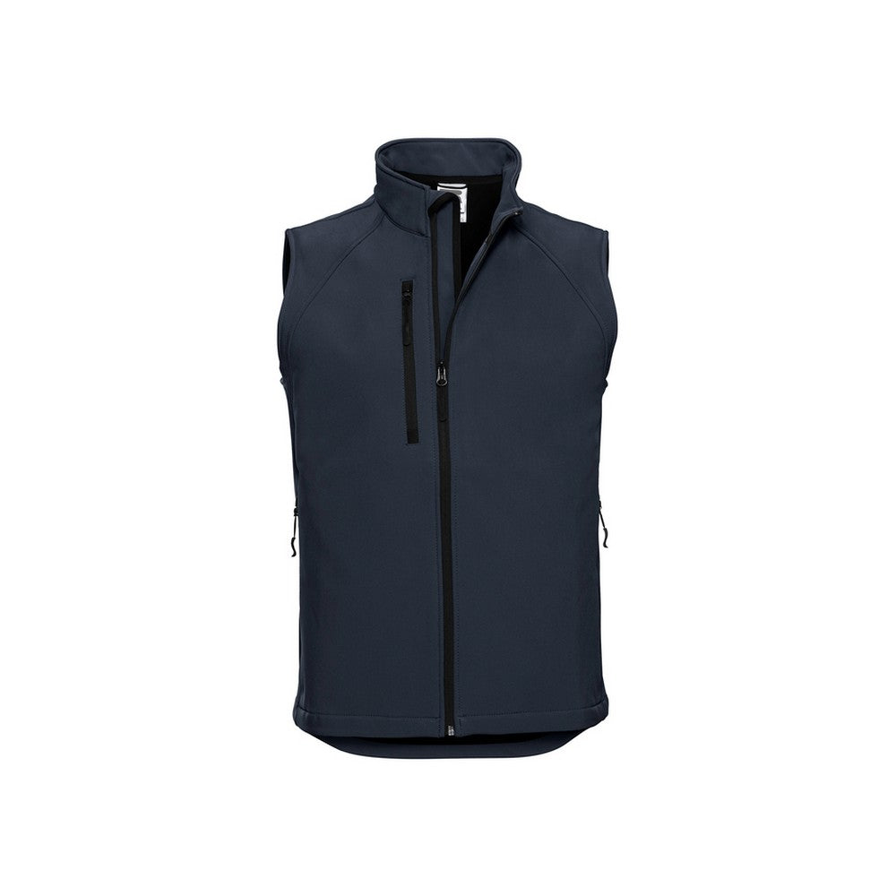 French Navy - Front - Russell Mens Softshell Gilet