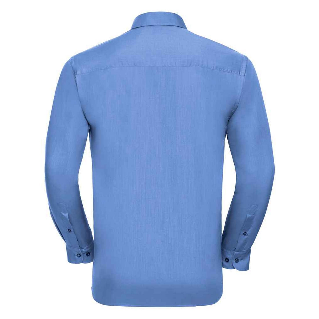 Corporate Blue - Back - Russell Collection Mens Poplin Easy-Care Long-Sleeved Formal Shirt