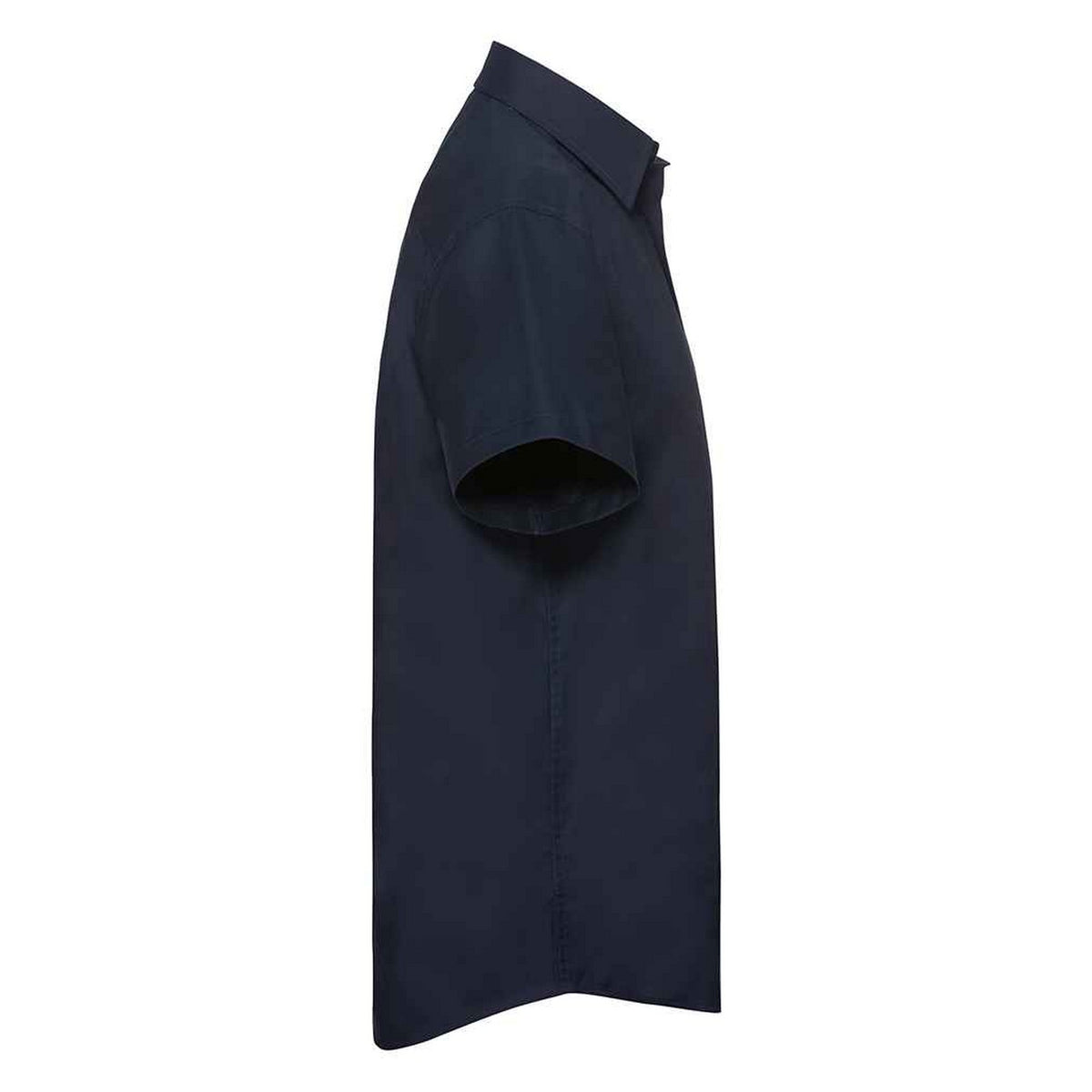 Bright Navy - Side - Russell Collection Mens Oxford Tailored Short-Sleeved Shirt