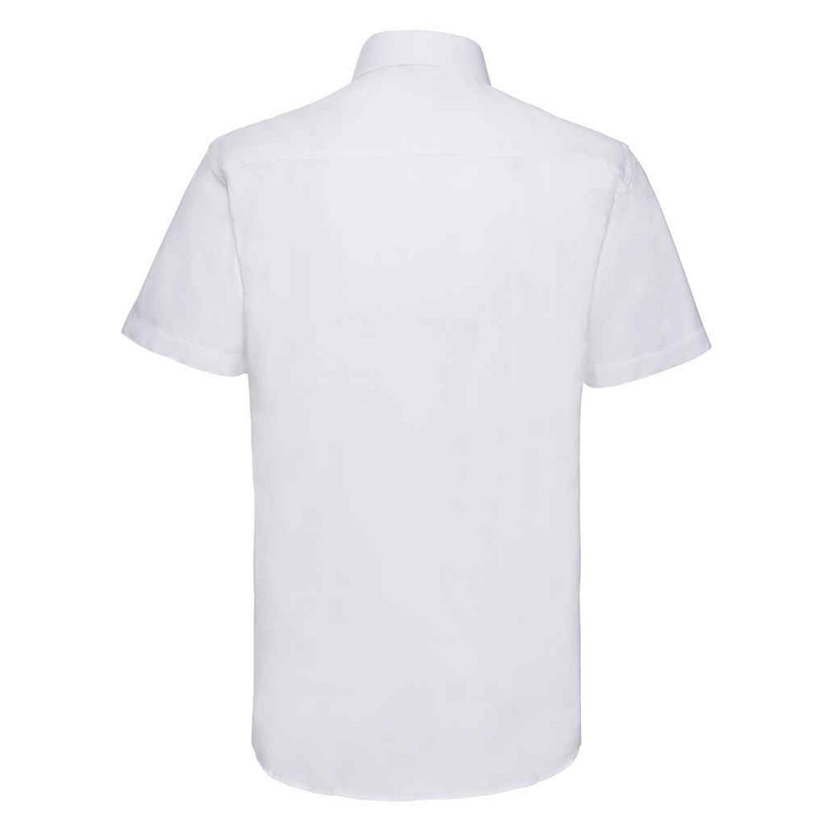White - Back - Russell Collection Mens Oxford Tailored Short-Sleeved Shirt