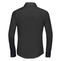 Black - Back - Russell Collection Womens-Ladies Poplin Fitted Long-Sleeved Formal Shirt