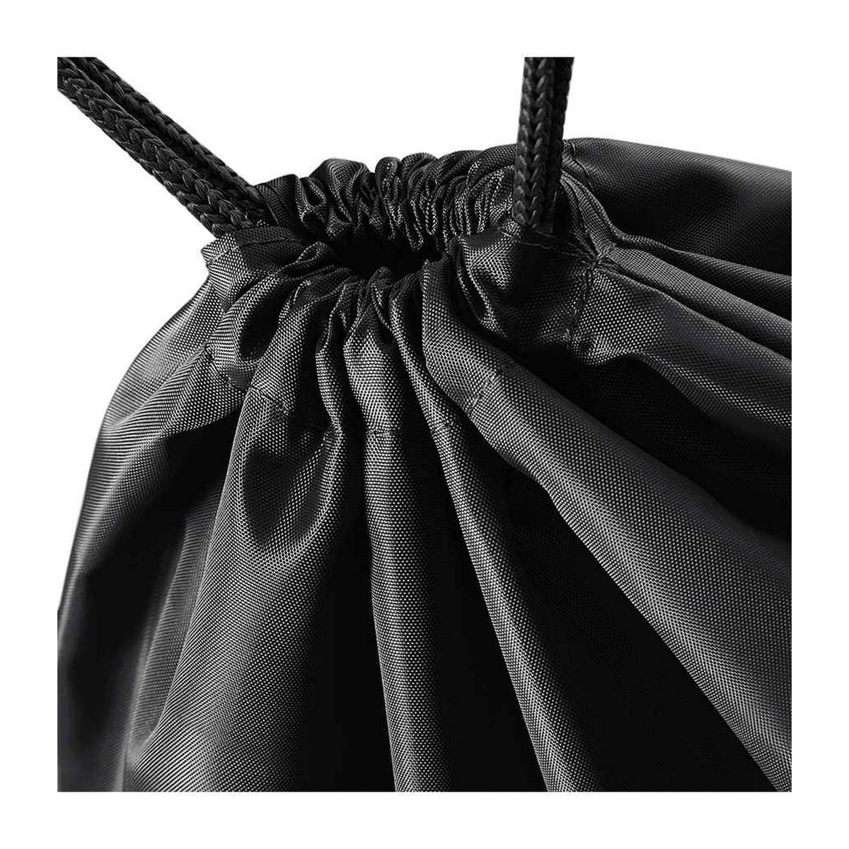 Black - Back - Bagbase Budget Drawstring Bag