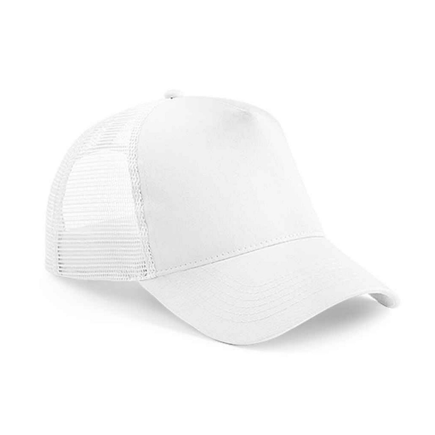 White-White - Front - Beechfield Unisex Adult Snapback Trucker Cap