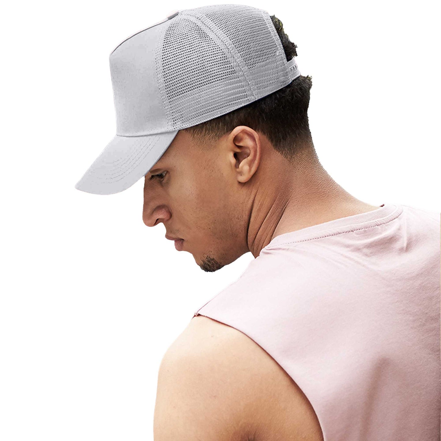 Light Grey - Side - Beechfield Unisex Adult Snapback Trucker Cap