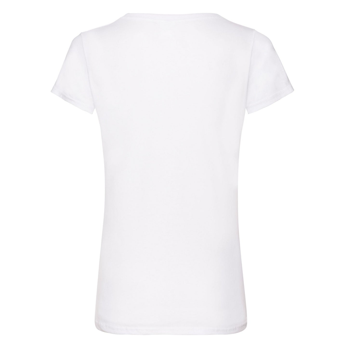 White - Back - Fruit Of The Loom Womens-Ladies V Neck Lady Fit T-Shirt