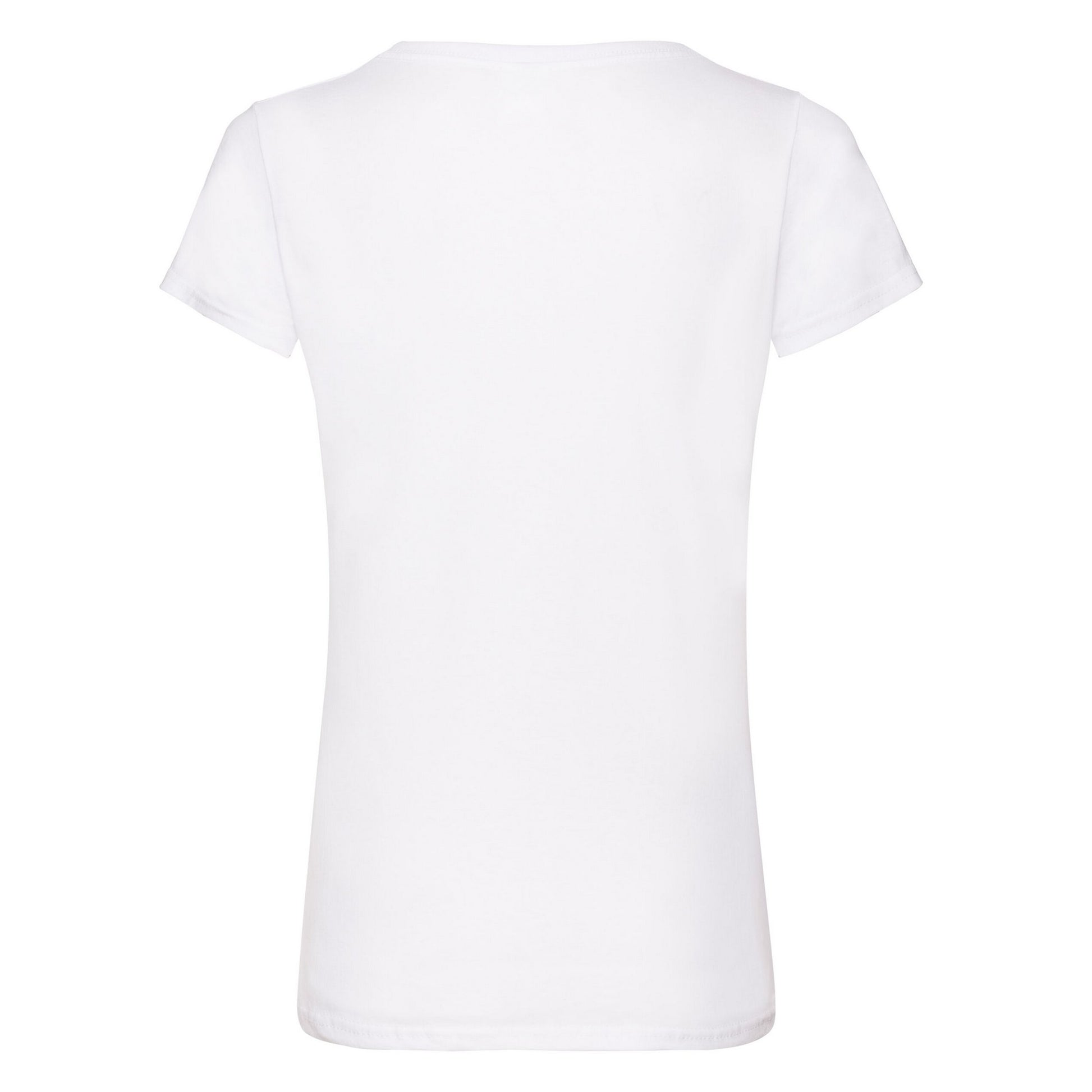 White - Back - Fruit Of The Loom Womens-Ladies V Neck Lady Fit T-Shirt