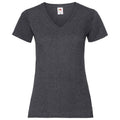 Dark Heather - Front - Fruit of the Loom Womens-Ladies V Neck Lady Fit T-Shirt