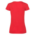 Red - Back - Fruit of the Loom Womens-Ladies V Neck Lady Fit T-Shirt