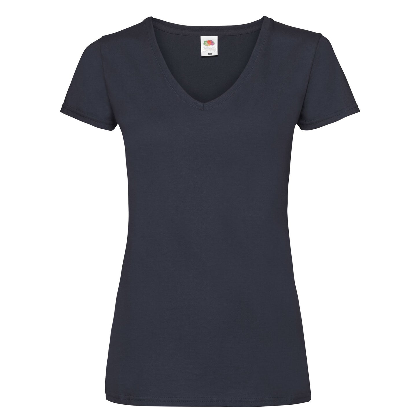 Deep Navy - Front - Fruit Of The Loom Womens-Ladies V Neck Lady Fit T-Shirt