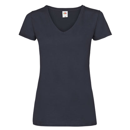 Deep Navy - Front - Fruit Of The Loom Womens-Ladies V Neck Lady Fit T-Shirt