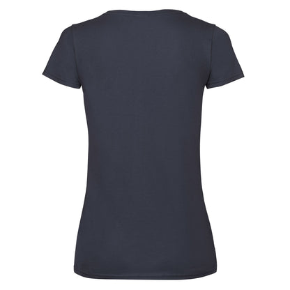 Deep Navy - Back - Fruit Of The Loom Womens-Ladies V Neck Lady Fit T-Shirt