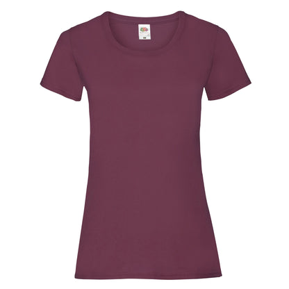 Burgundy - Front - Fruit Of The Loom Womens-Ladies Lady Fit T-Shirt