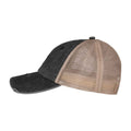 Black-Beige - Side - Native Spirit Unisex Adult Destroy Washed Trucker Cap