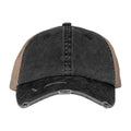 Black-Beige - Front - Native Spirit Unisex Adult Destroy Washed Trucker Cap