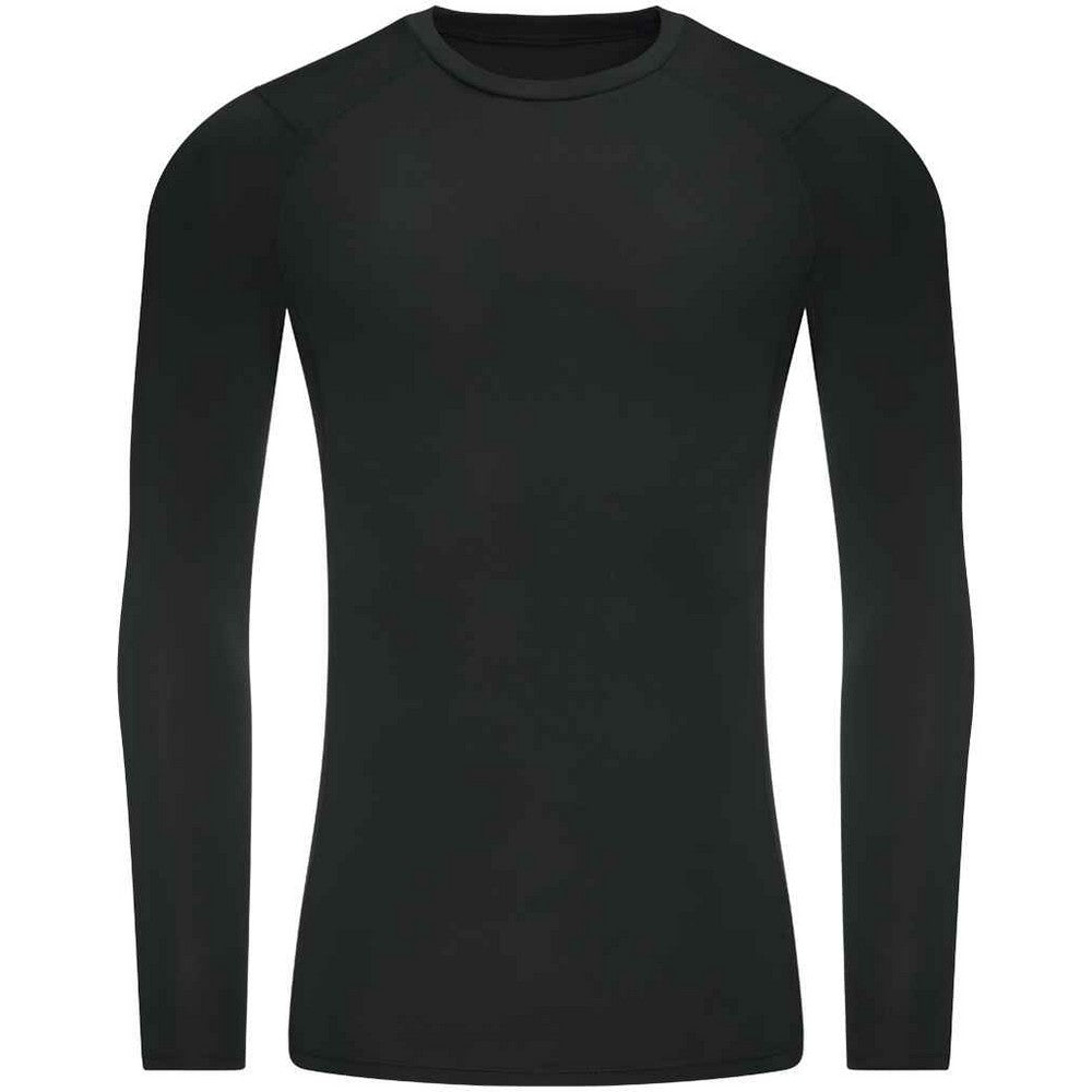 Jet Black - Front - AWDis Cool Mens Active Recycled Base Layer Top