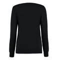 Black - Back - Kustom Kit Womens-Ladies Arundel Cotton V Neck Sweatshirt